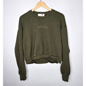 M. Fraise Bunny Hug Crewneck Sweatshirt Large Cucumber Skin Green Thumbholes